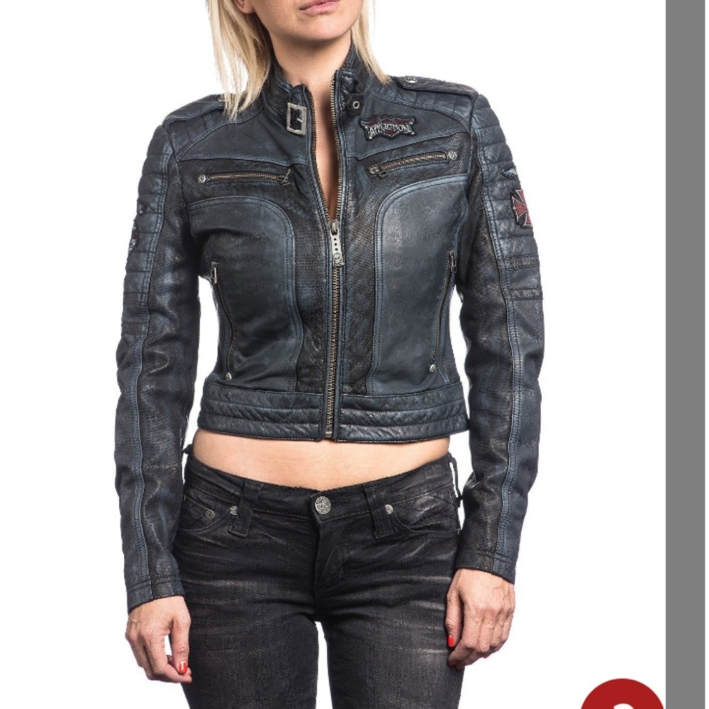 Leather jacket, leather.